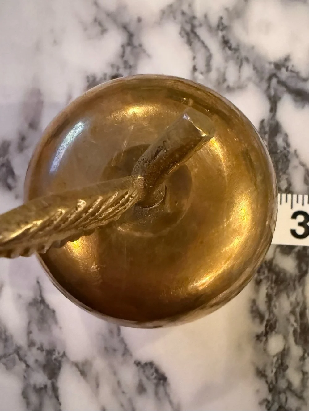 Vintage Mid-Century Solid Brass Apple Bell Accent Decor